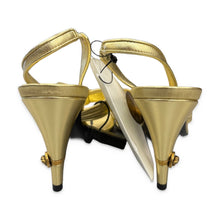 Load image into Gallery viewer, Versace Pre-Owned Gold Medusa Heel Sandals - view 3
