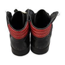 Load image into Gallery viewer, Gucci Pre-Owned Black Leather High-Top Sneakers - view 3