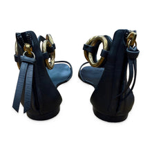 Load image into Gallery viewer, Giuseppe Zanotti Pre-Owned Black Chain-Link Flat Sandals - view 3
