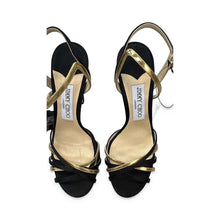 Load image into Gallery viewer, Jimmy Choo Pre-Owned Black &amp; Gold Strappy Heels - view 4
